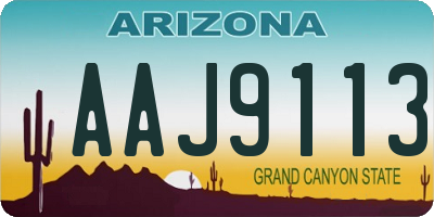 AZ license plate AAJ9113