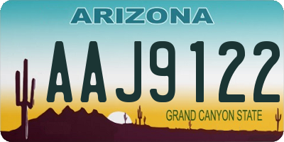 AZ license plate AAJ9122