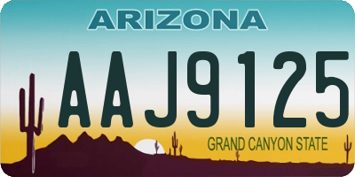 AZ license plate AAJ9125