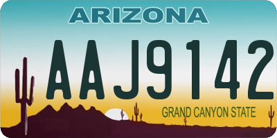 AZ license plate AAJ9142