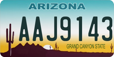 AZ license plate AAJ9143