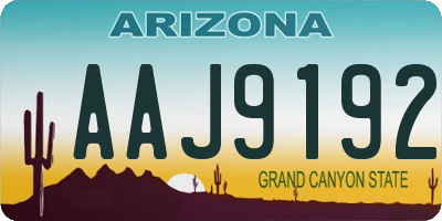AZ license plate AAJ9192