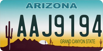 AZ license plate AAJ9194