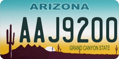 AZ license plate AAJ9200