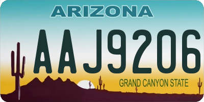 AZ license plate AAJ9206