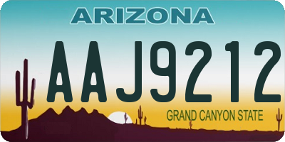 AZ license plate AAJ9212