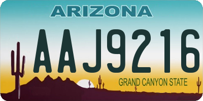 AZ license plate AAJ9216