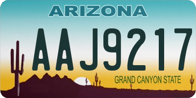 AZ license plate AAJ9217