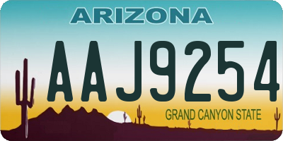 AZ license plate AAJ9254