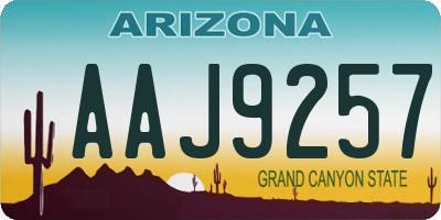 AZ license plate AAJ9257