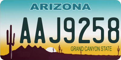 AZ license plate AAJ9258