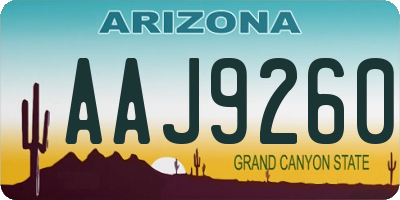 AZ license plate AAJ9260