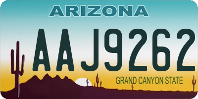 AZ license plate AAJ9262