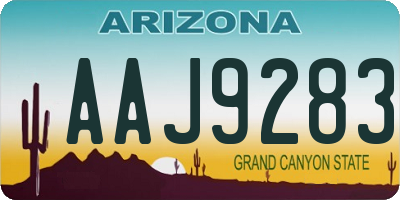 AZ license plate AAJ9283