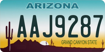 AZ license plate AAJ9287