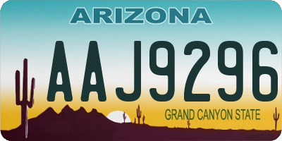 AZ license plate AAJ9296