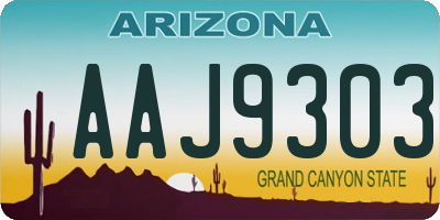 AZ license plate AAJ9303