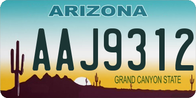AZ license plate AAJ9312