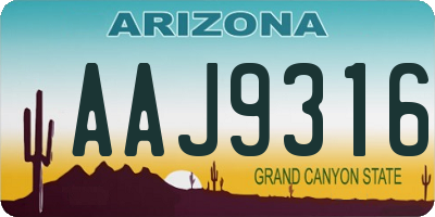 AZ license plate AAJ9316