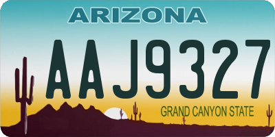 AZ license plate AAJ9327