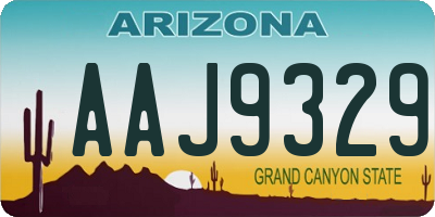 AZ license plate AAJ9329