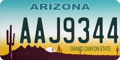 AZ license plate AAJ9344