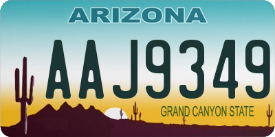 AZ license plate AAJ9349