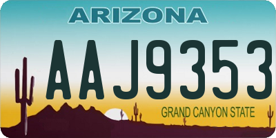 AZ license plate AAJ9353