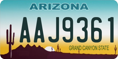 AZ license plate AAJ9361