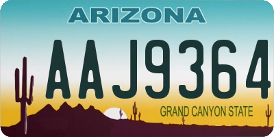 AZ license plate AAJ9364