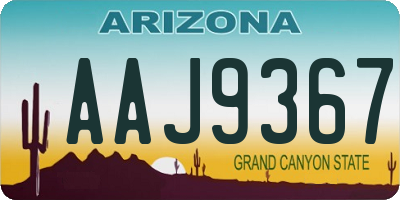 AZ license plate AAJ9367