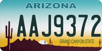 AZ license plate AAJ9372