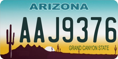 AZ license plate AAJ9376