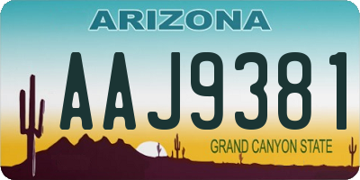 AZ license plate AAJ9381