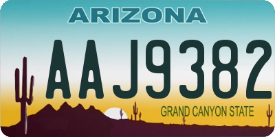 AZ license plate AAJ9382