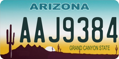AZ license plate AAJ9384