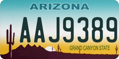 AZ license plate AAJ9389