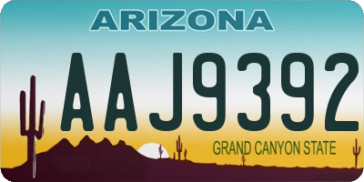 AZ license plate AAJ9392