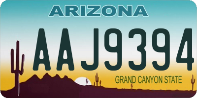AZ license plate AAJ9394