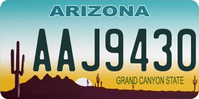 AZ license plate AAJ9430