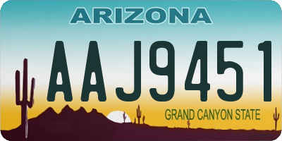 AZ license plate AAJ9451