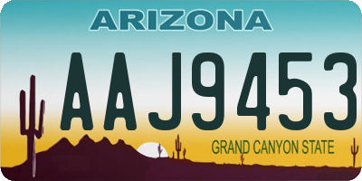 AZ license plate AAJ9453