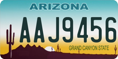 AZ license plate AAJ9456