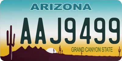 AZ license plate AAJ9499