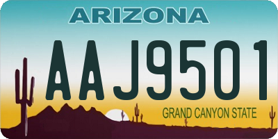AZ license plate AAJ9501