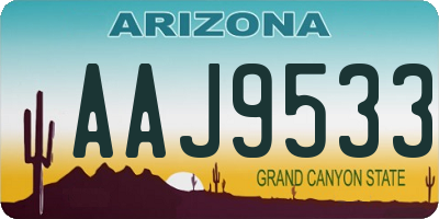 AZ license plate AAJ9533