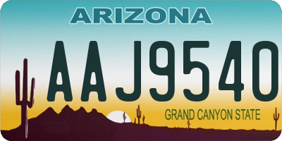 AZ license plate AAJ9540