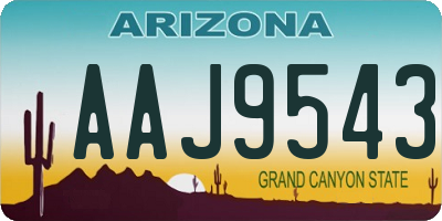 AZ license plate AAJ9543