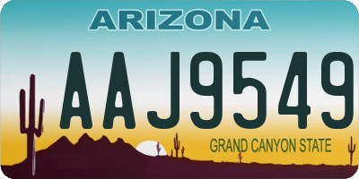 AZ license plate AAJ9549