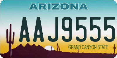 AZ license plate AAJ9555